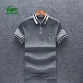 best lacoste t-shirt cheap polo coton avec details rayes gris